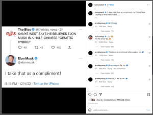 Elon Musk reply Kanye West